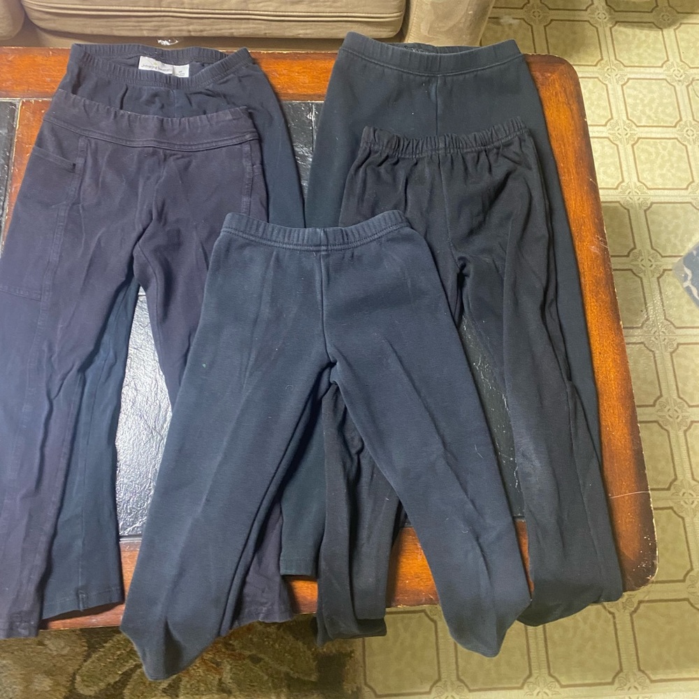 5 pairs of girls size 6 black leggings
